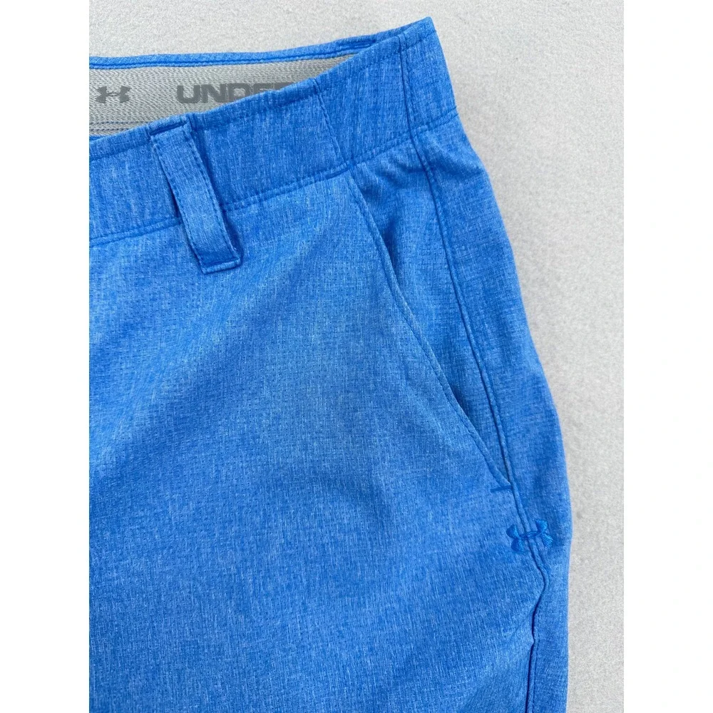 Under Armour Mens Golf Pants Blue Heathered Loose Fit 38x30 (38x29) Athleisure
